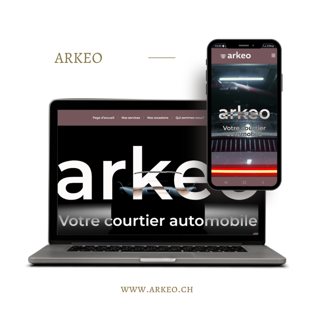 Réalisation du site web d'arkeo le courtier automobile en valais