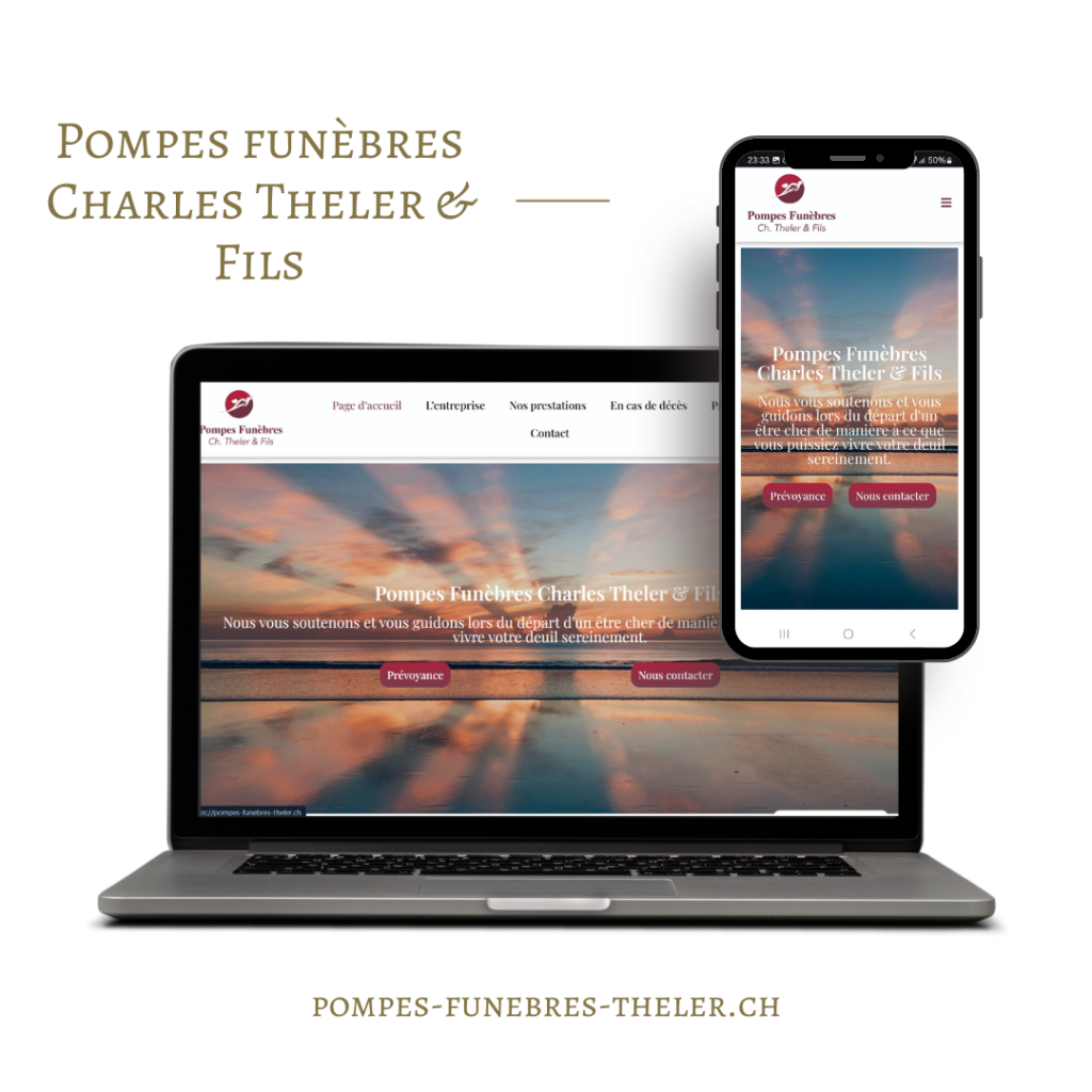 Découvrez le site web des Pompes Funèbres Theler : un espace sobre et en deux langues, conçu pour accompagner les familles et faciliter la prévoyance funéraire.